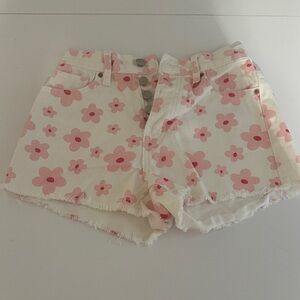 PacSun Pink Floral High Waist Women's Shorts size 22 waist